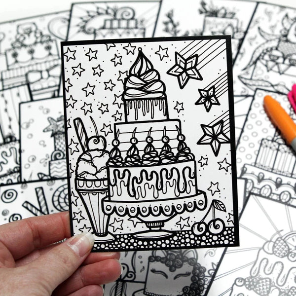 Coloriage défi-mini #8 Gâteaux