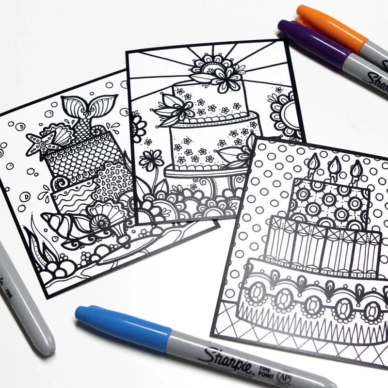 Coloriage défi-mini #8 Gâteaux
