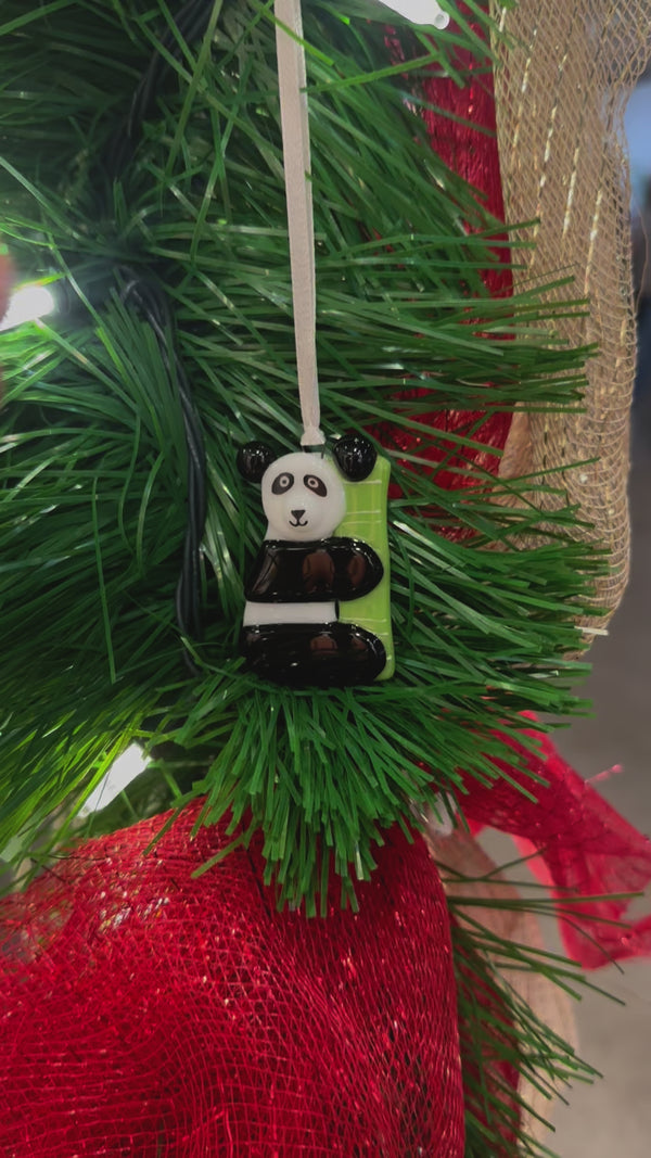Panda en verre à suspendre