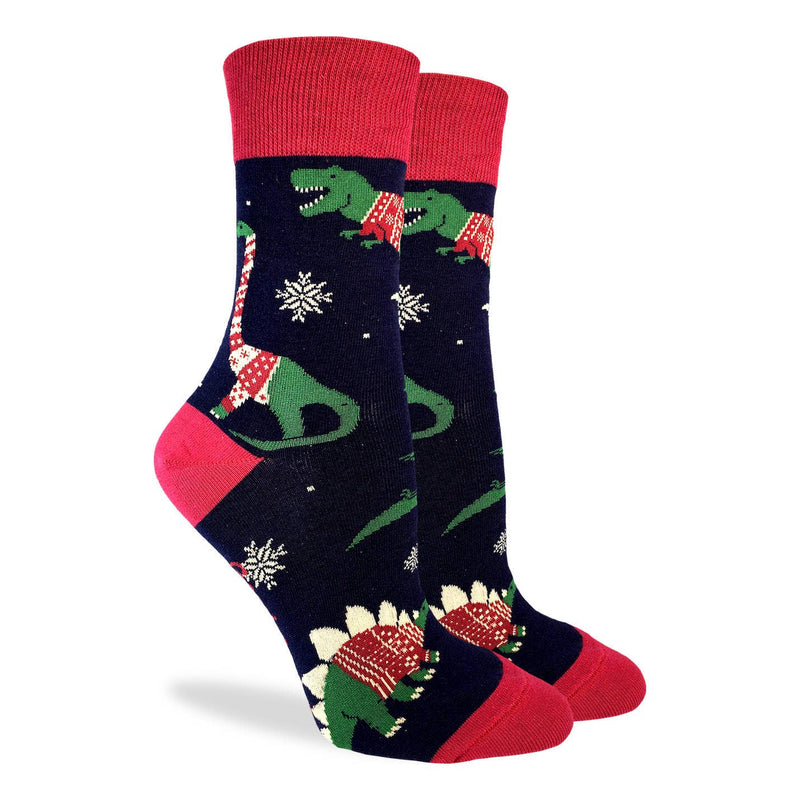 Chaussettes dinosaures de Noël pour femme