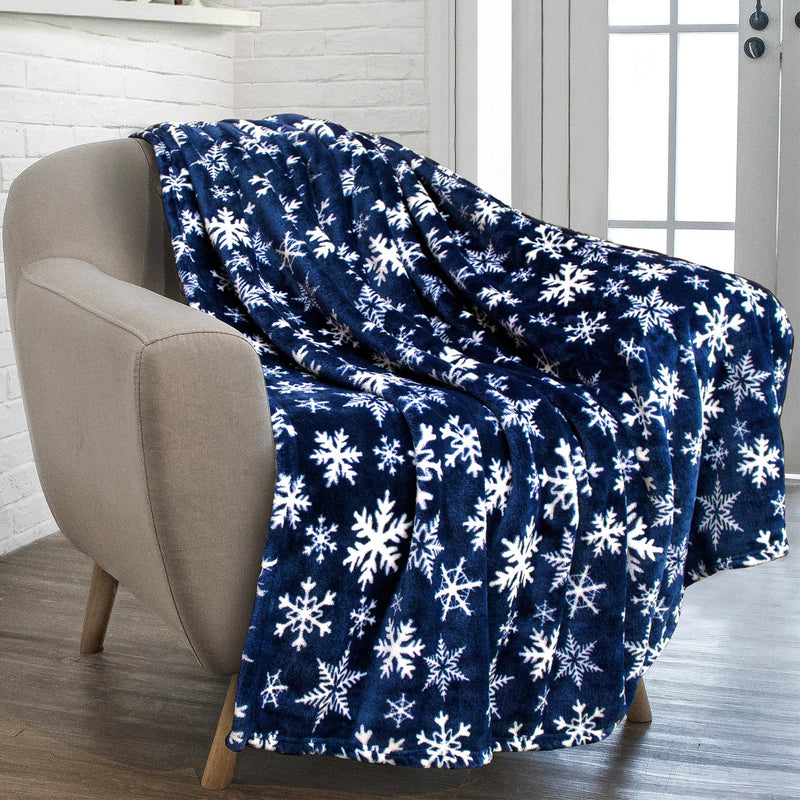 Couverture de Noël flocons de neige bleus