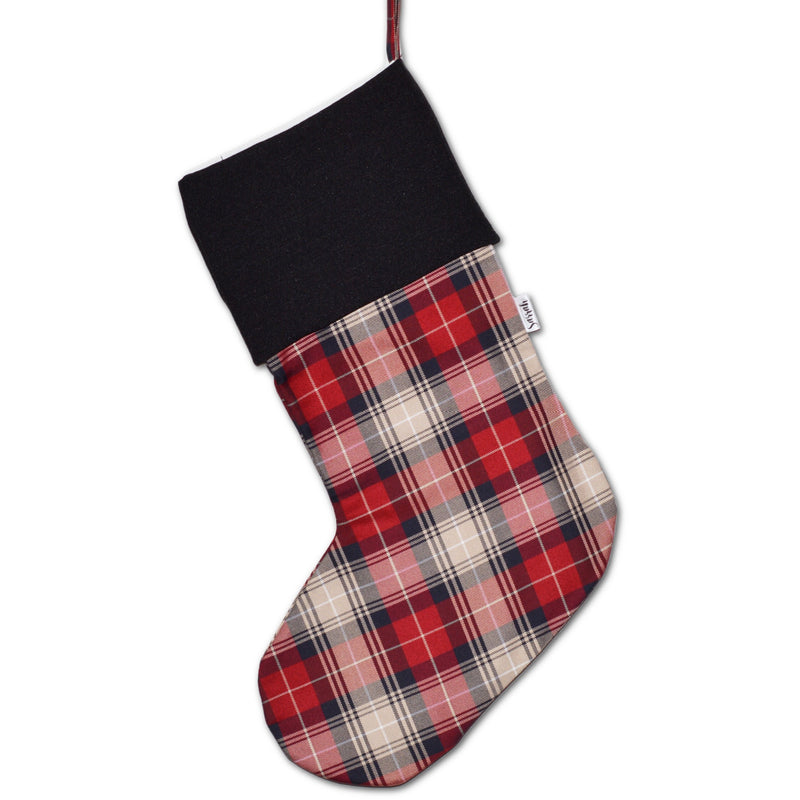Bas de Noël à carreaux