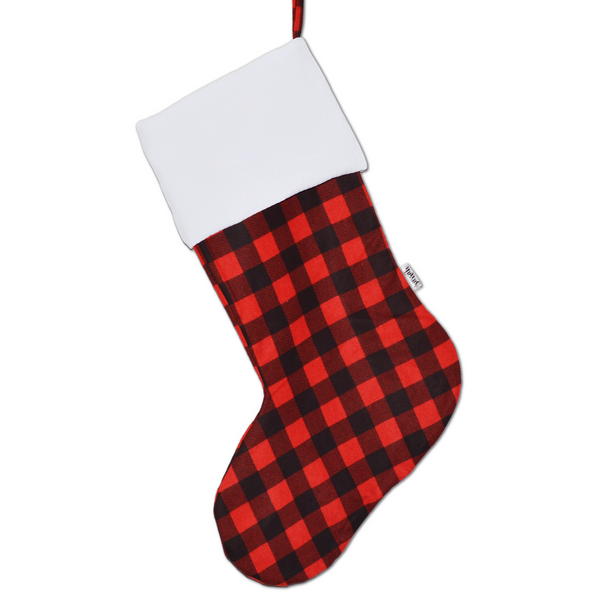 Bas de Noël à carreaux