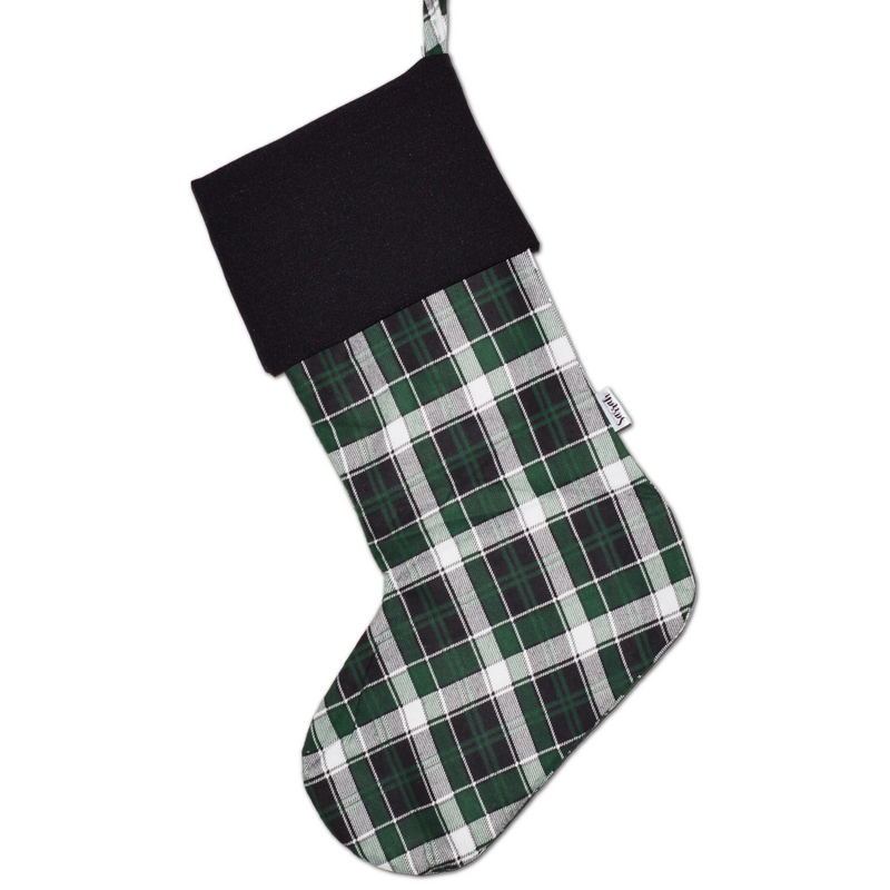 Bas de Noël à carreaux