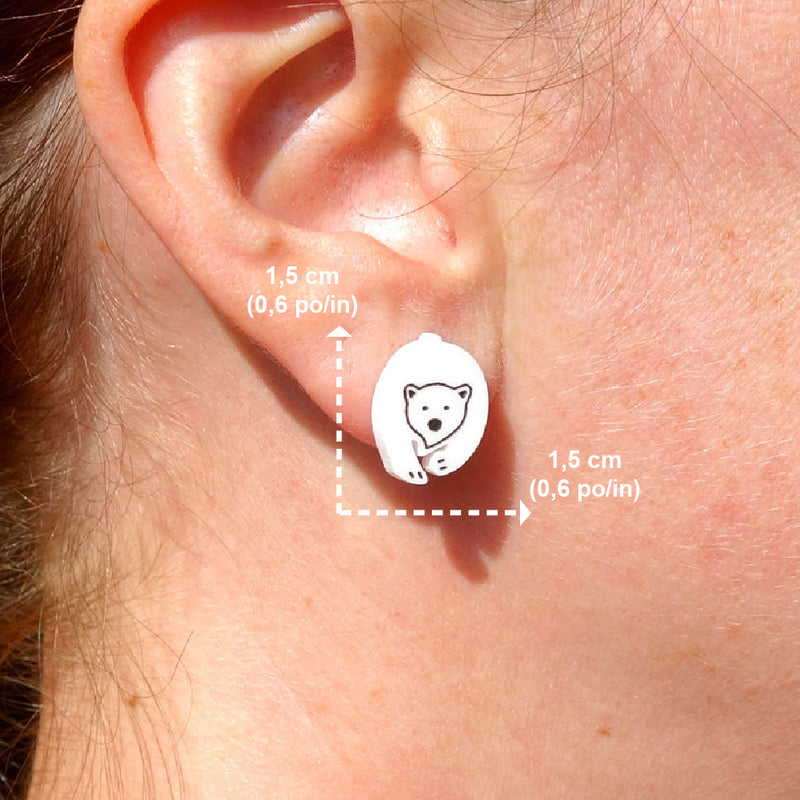 Boucles d’oreille ours polaire