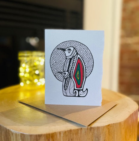 Carte Manchots de Noël