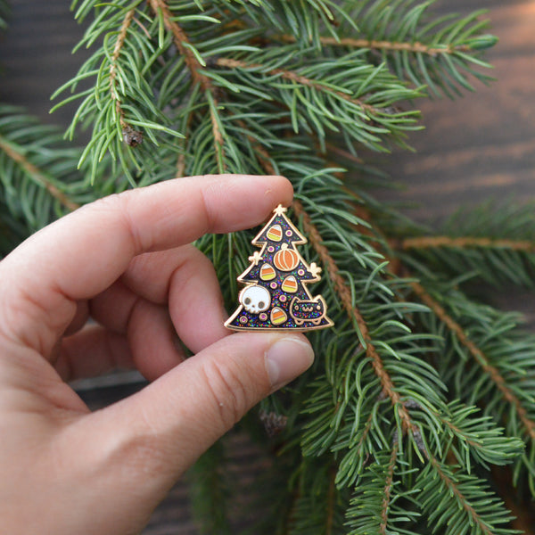 Épinglette sapin d’Halloween