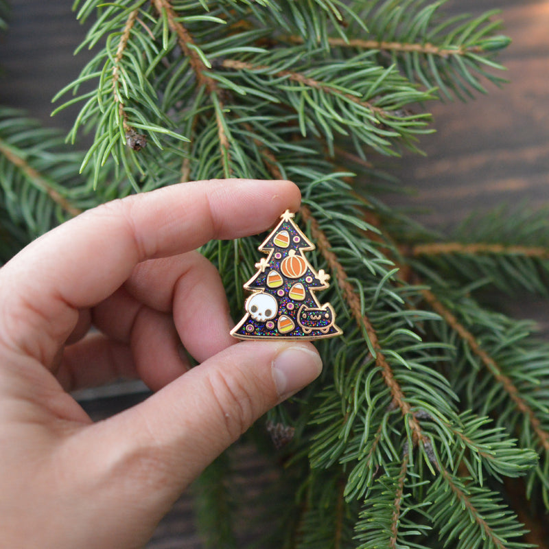 Épinglette sapin d’Halloween