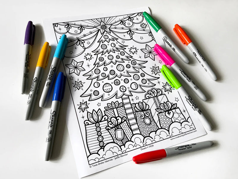Coloriage hiboux de Noël