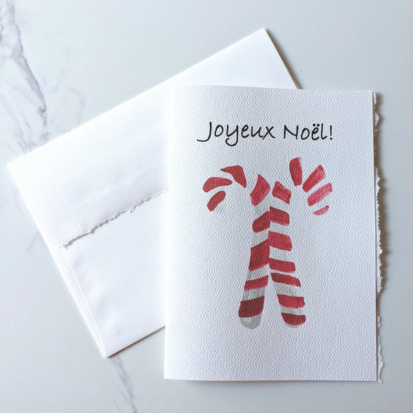 Carte canne Joyeux Noël