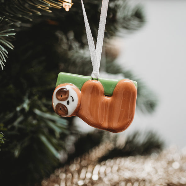 déco de noel àa suspendre en verre paresseux