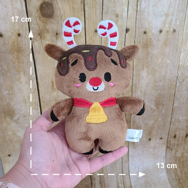 Peluche renne au nez rouge