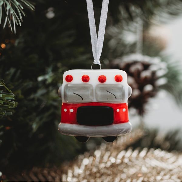 ornement camion de pompier fait à la main pour sapin de noel
