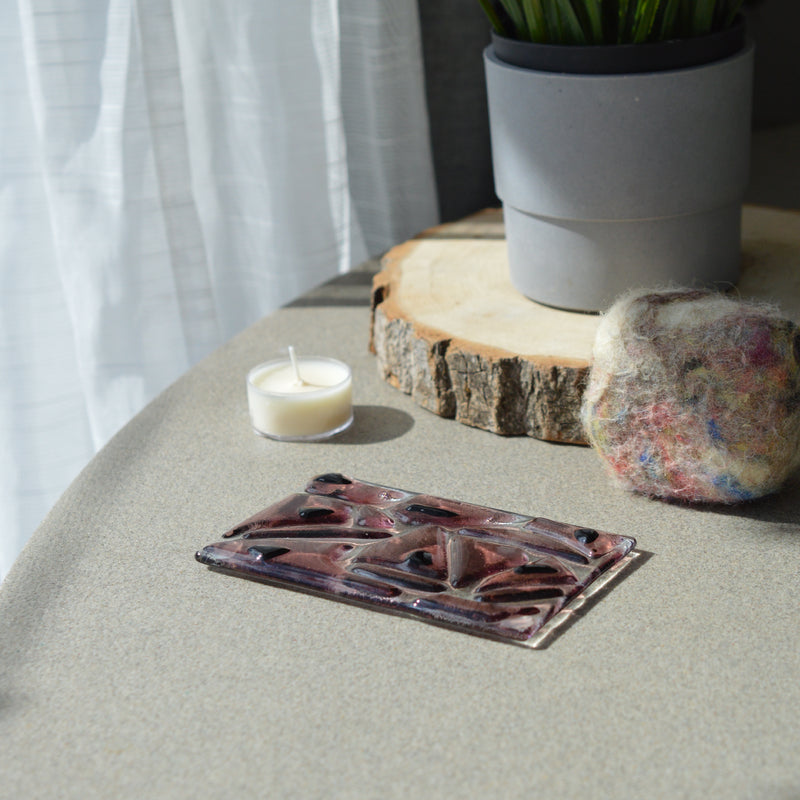 Porte-savon mosaïques rose transparent