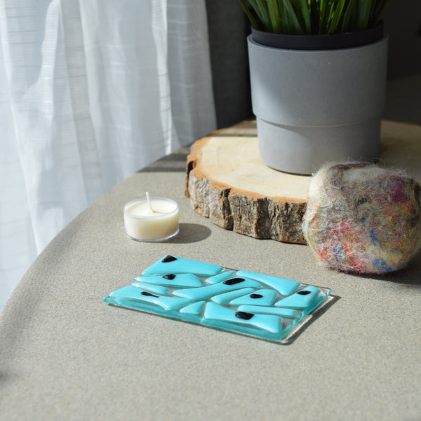 Porte-savon mosaïques turquoise opaque