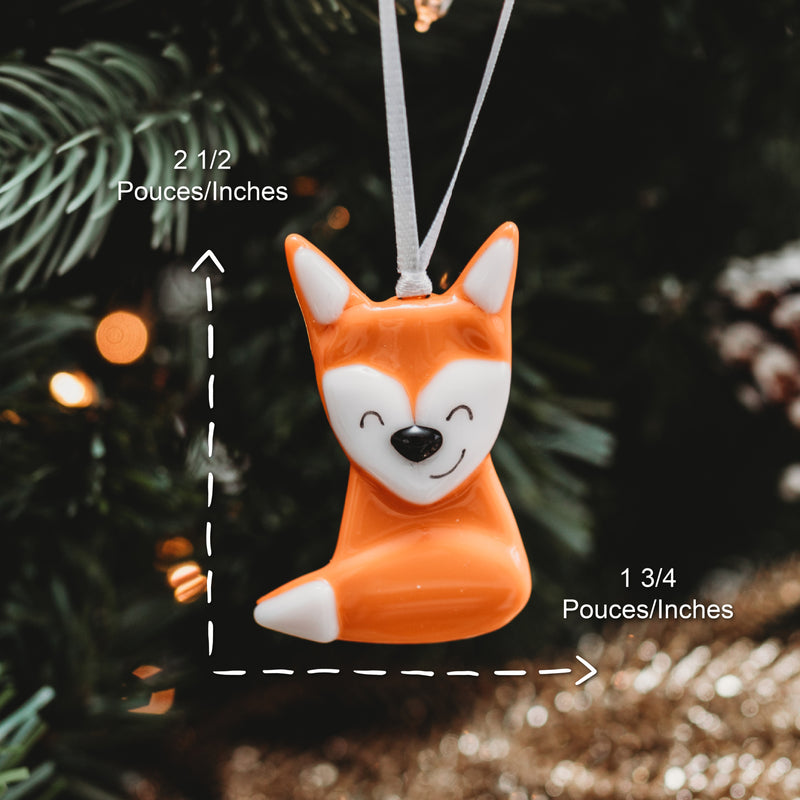 Mignon renard en verre à suspendre dans le sapin
