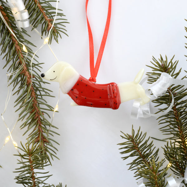 Boule de Noël chien saucisse, Teckel last call