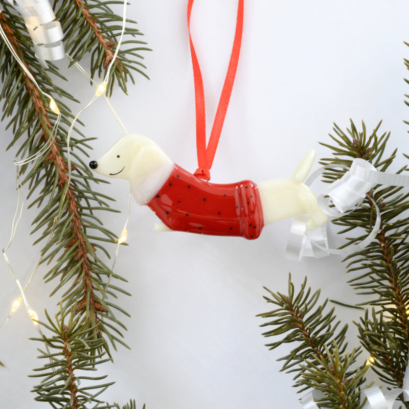 Boule de Noël chien saucisse, Teckel