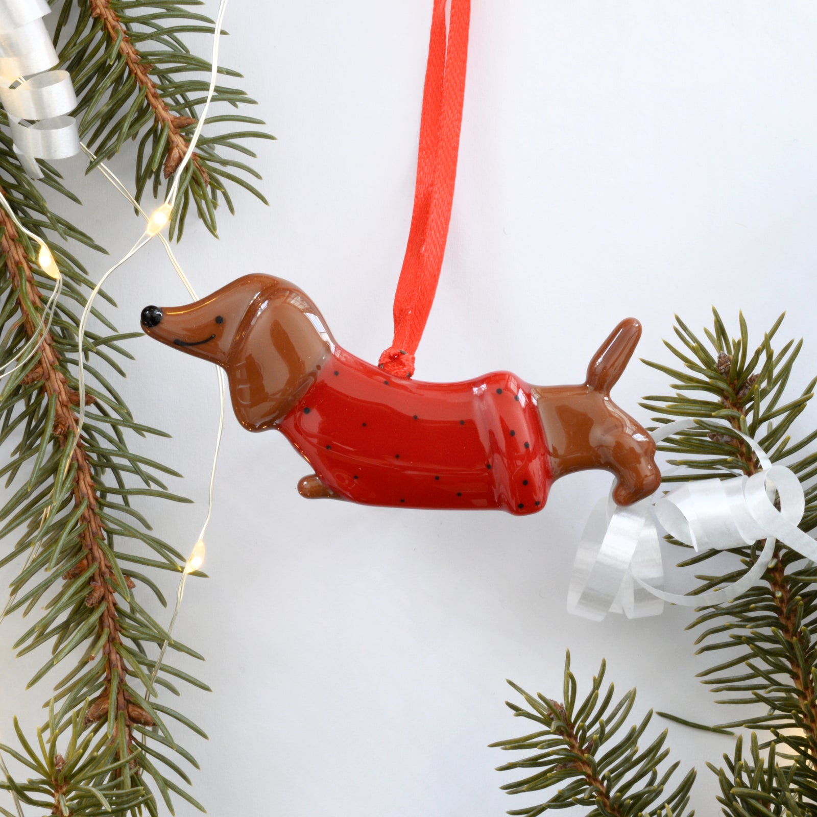 Décorations De Noël En Forme De Teckel - Lot De 8 Pendentifs En Acrylique, 8x5 Cm, Motif Chien Ou Pompier