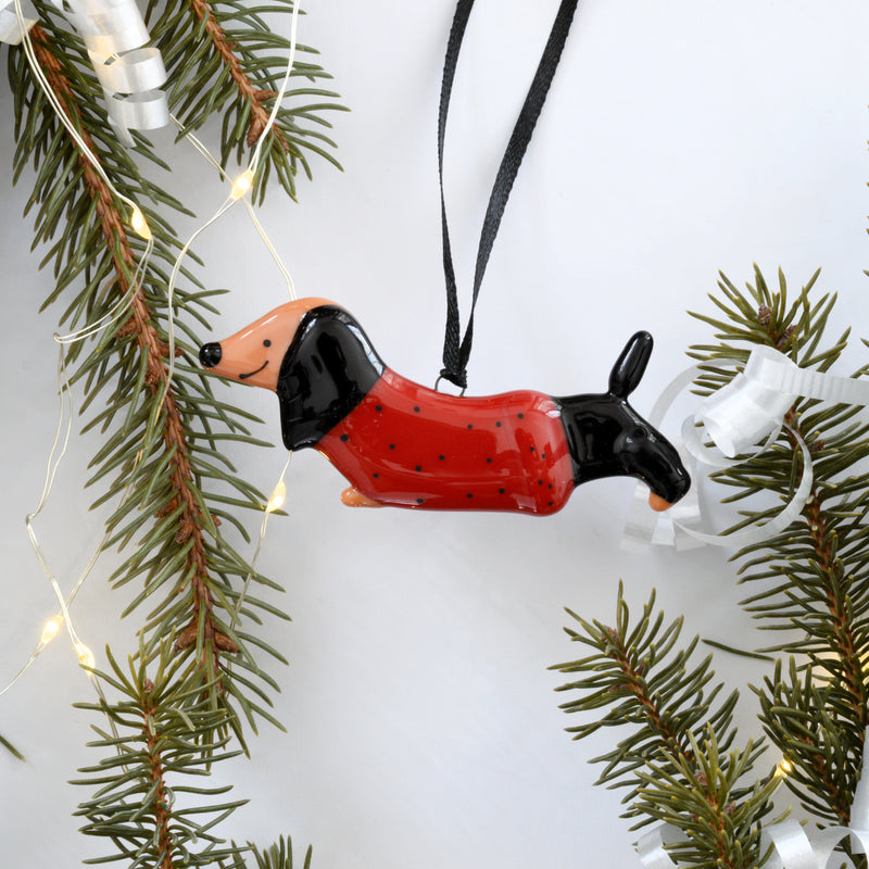Boule de Noël chien saucisse, Teckel