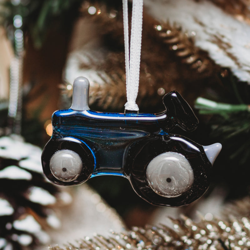 ornement souvenir pour agriculteur ou fermier en verre fondu à suspendre dans le sapin