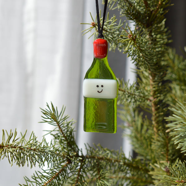 Décoration en verre bouteille de vin