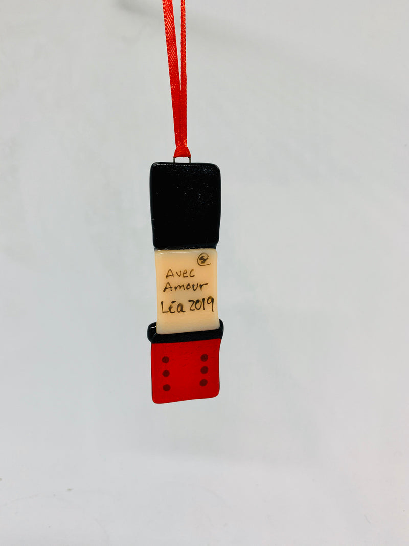 Ornement de verre personnalisé avec inscription, nom et date